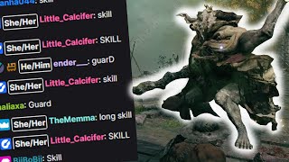 Twitch chat plays Elden Ring in a race against other streamers @TyranosaurusBrett