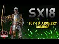 Sx18 free to play and paid top 10 archery combos  rise of castles ice and fire
