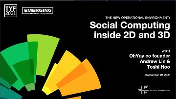 IFTF presents "Social Computing inside 2D & 3D worlds" with OhYay co-founder Andrew Lin & Toshi Hoo