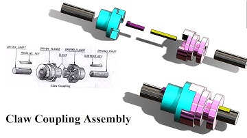How to make Claw Coupling Assembling all parts complete video in Solidworks