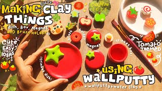 making clay things, trinket tray, box, magnet and brush holder 🍅✨️ using air dry clay, no bake Guide