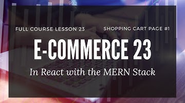 Shopping Cart Functionality - E-commerce: Lesson 23