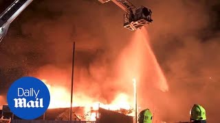 Firefighters tackle huge blaze in former Nottingham cattle market