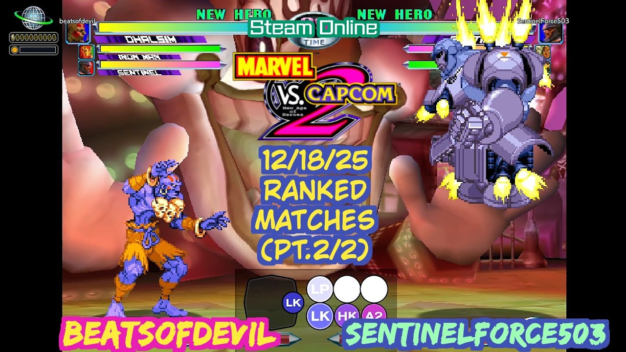 Рейтинговые матчи MvC2 Dhalsim BeatsofDevil против SentinelForce503 (18.12.25, часть 2/2) Steam N...