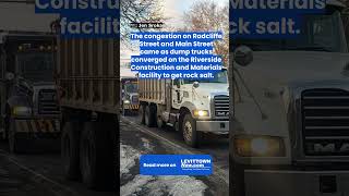 Gridlock As Dump Trucks Scramble To Load Up With Rock Salt