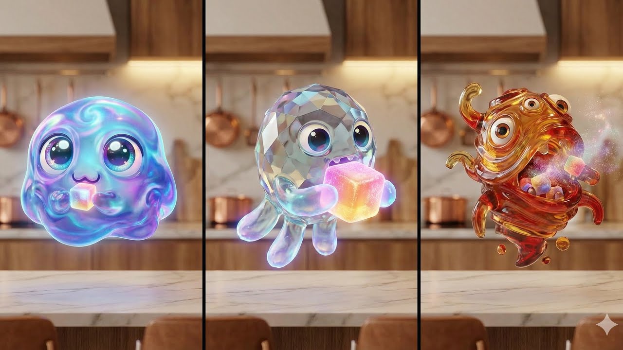 Tiny AI Jelly Monster Mukbang 🍬 24/7 ASMR Eating Sounds & Brain Tingles (No Talking)