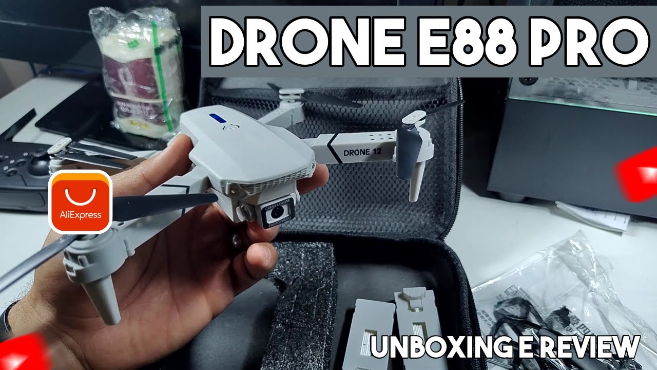 Drone E88 PRO RC Unboxing e Review | #aliexpress #Drone #DroneE88PRO ...