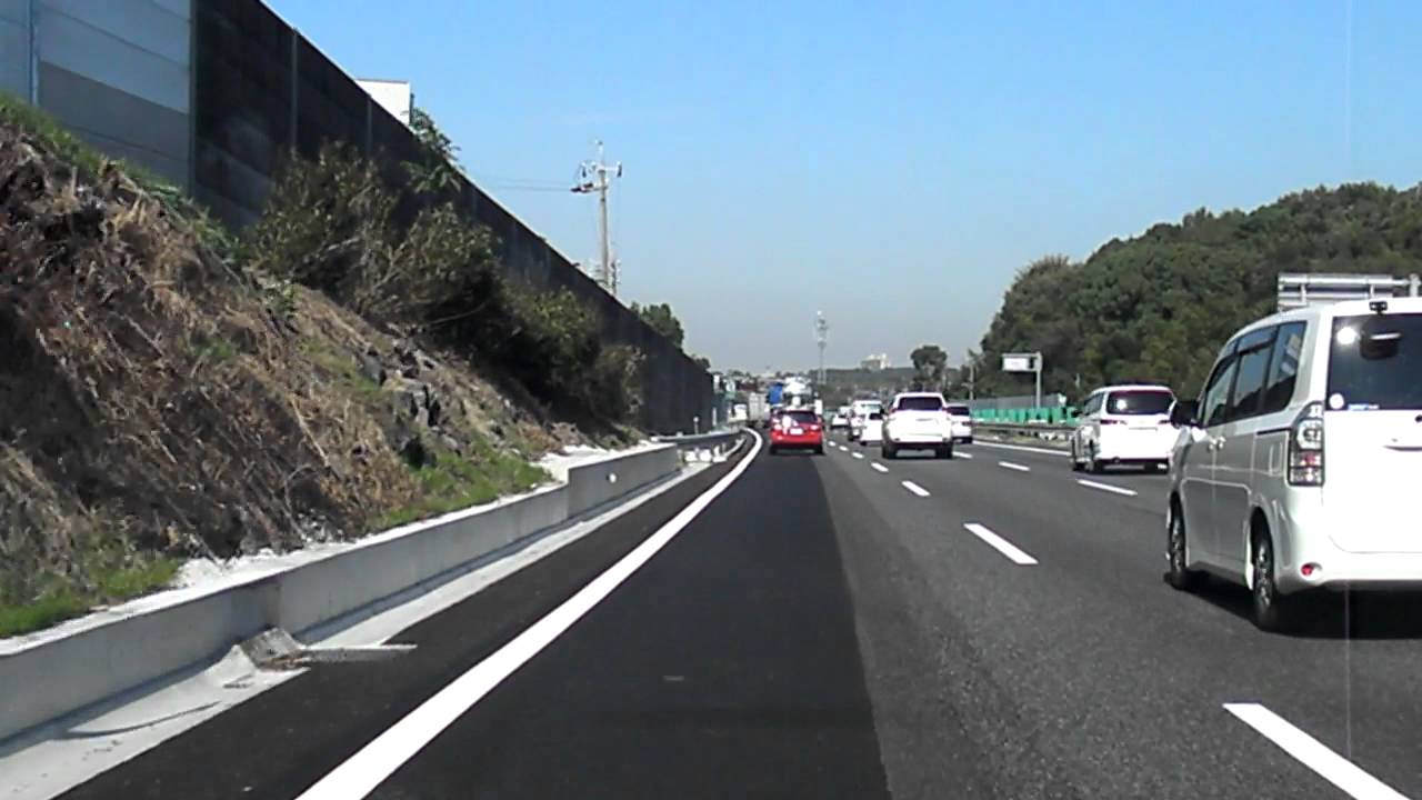 東名岡崎インター付近3車線化実走カメラ