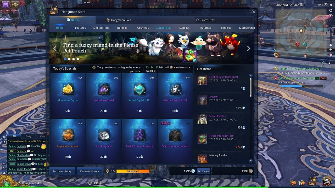 Blade & Soul NA Today's Specials Outfits