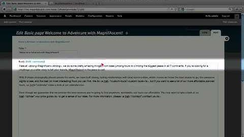 16. How to edit a piece of content (a Drupal how-to)