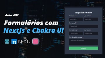 ✅Formulários com NextJs, Chakra Ui, React Hook Forms e Typescript Aula 02 #Nilton R C Santos