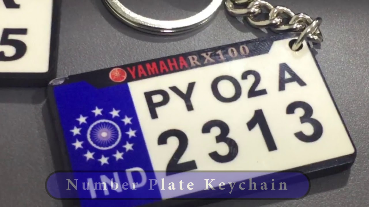 Number Plate Keychain Photo Printed Keychain Name and Logo Printed
