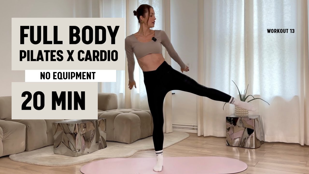 20 Minute Full Body Pilates x Cardio At Home - Complete Tone & Fat Burn (No Equipment)