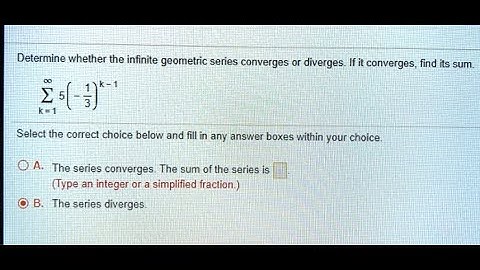 [Math] Determine whether the infinite geometric series converges or diverges If it converges, find i