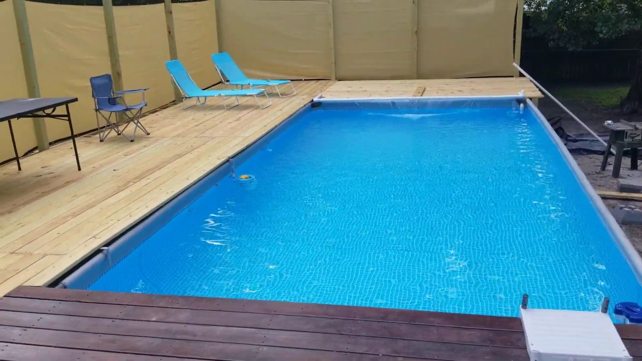 INTEX Pool Deck 24x12 - YouTube