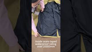 Waterproof windbreaker khaki long windcoat with fashion belt seam taped inside double layer