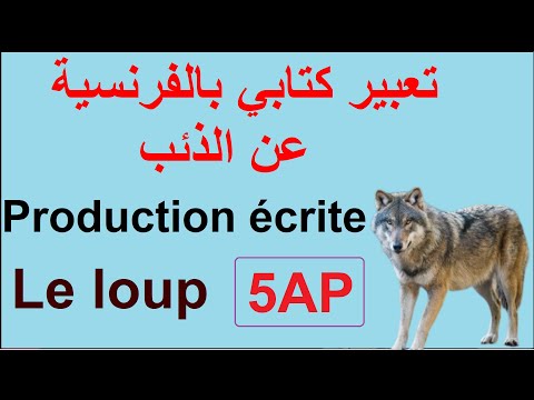 تعبير كتابي بالفرنسية عن الذئب لسنة الخامسة ابتدائي Production écrite Du Loup 5AP