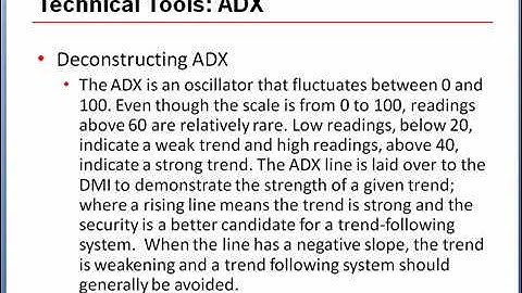 Technical Tools:  Learning About ADX Indicators