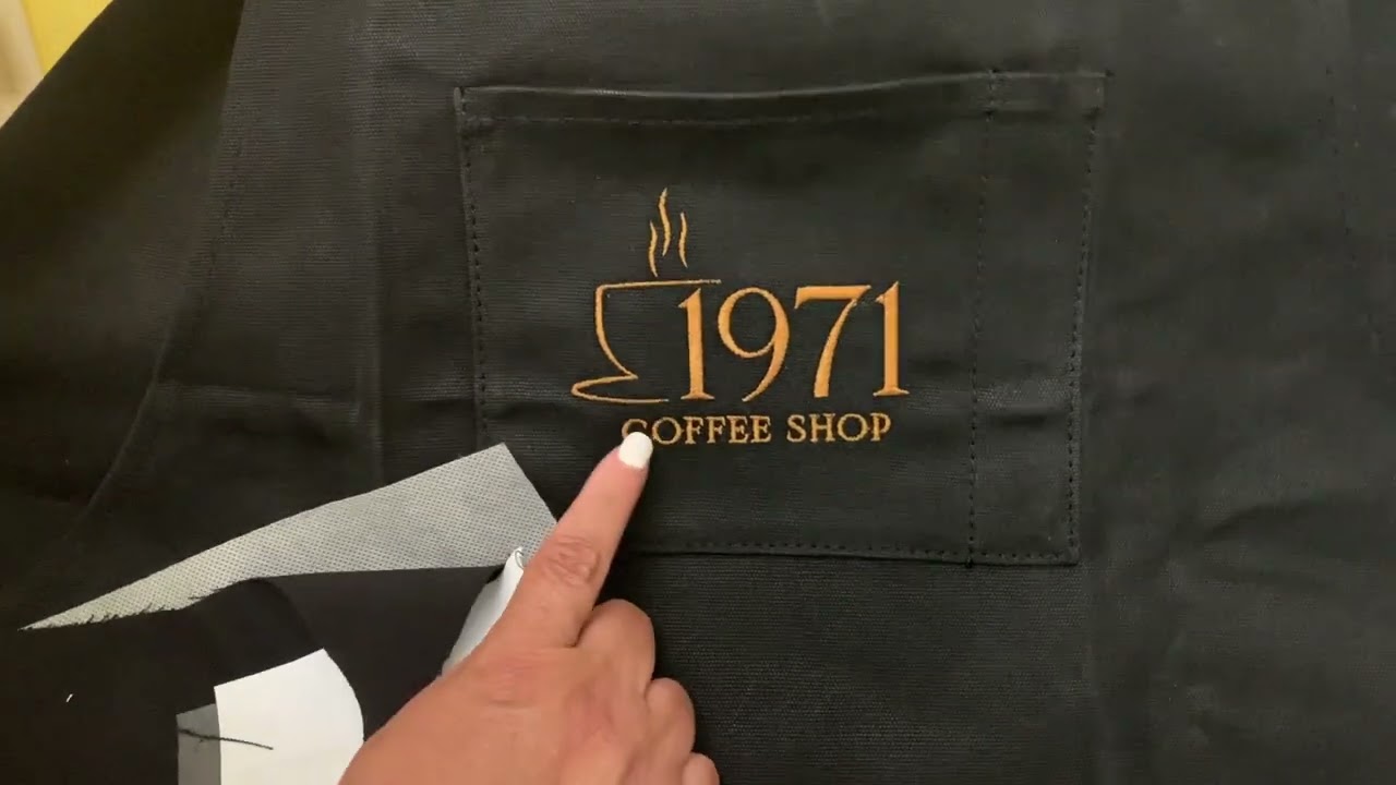 Embroidering on a Professional Chef Apron / Embroidering on thick material!