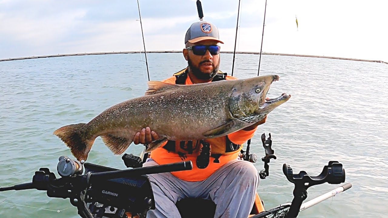 Incredible Day of King Salmon Kayak Fishing *Livescope Strike Footage