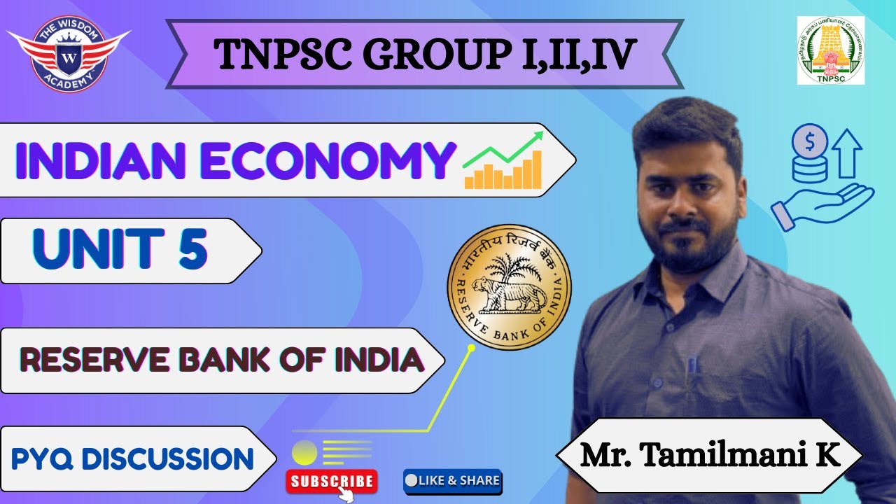 UNIT 5/INDIAN ECONOMY/RESERVE BANK OF INDIA/TNPSC GROUP I,II,IV/#tnpscexam #tnpscgroup2