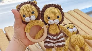 ASLAN UYKU ARKADAŞI (19 CM)& ÇINGIRAK 🦁 👉1. BÖLÜM #amigurumiaslanyapımı #amigurumiçıngırakyapımı