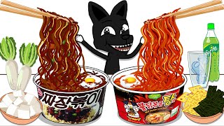 Mukbang Animation Fire Spicy Noodle Set Cartoon Dog - Convenience Store Food | SCP Cartoons