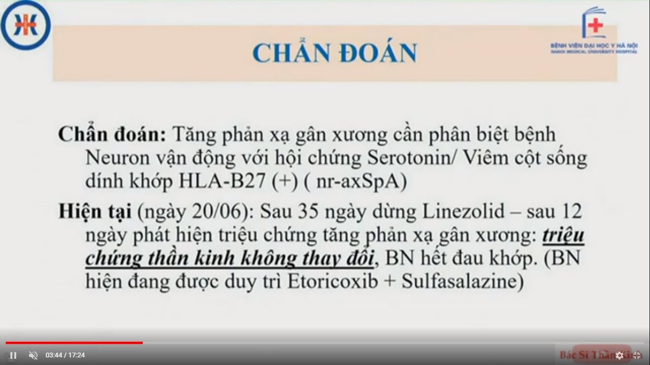 Case theo dõi Hội chứng Serotonin
