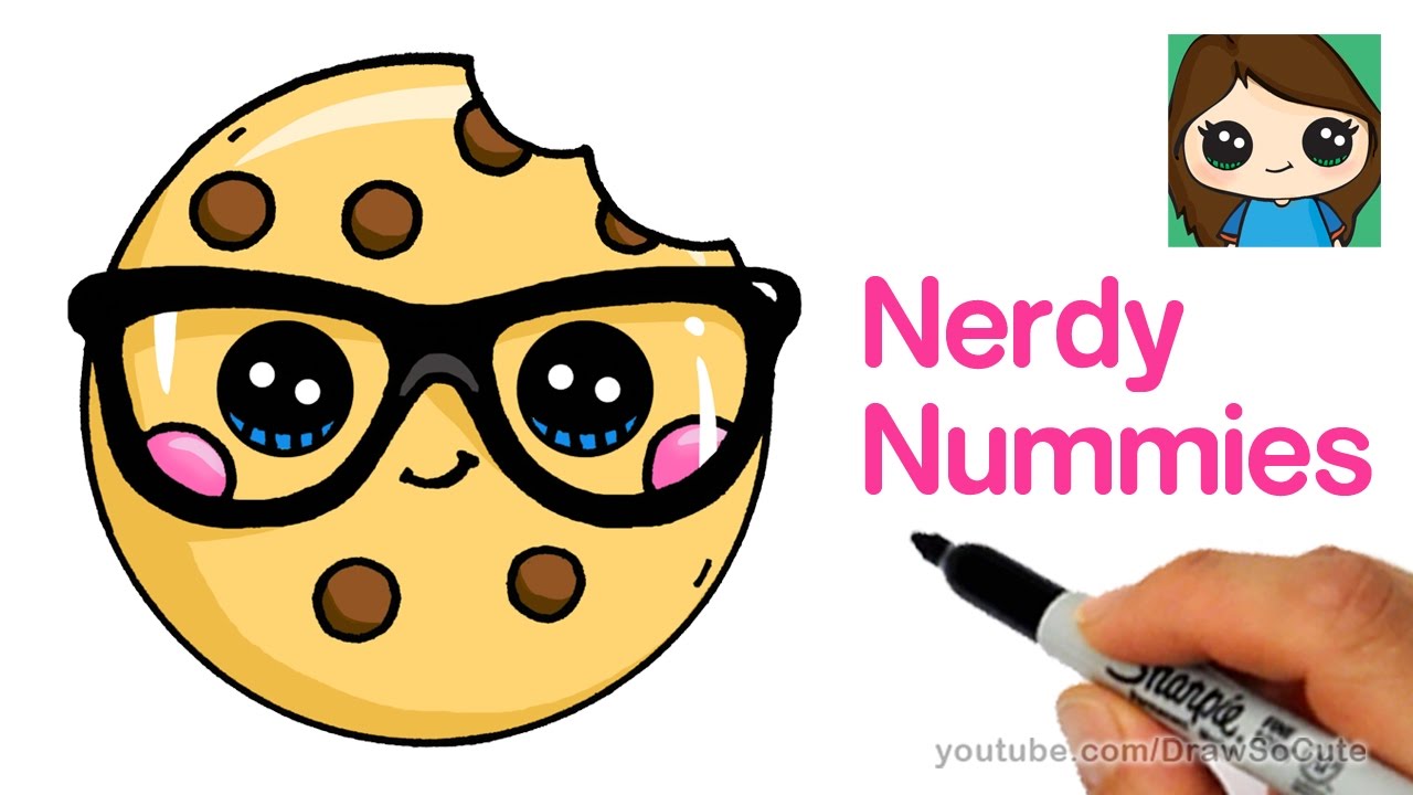 How to Draw a Cookie Cute and Easy - Nerdy Nummies - YouTube