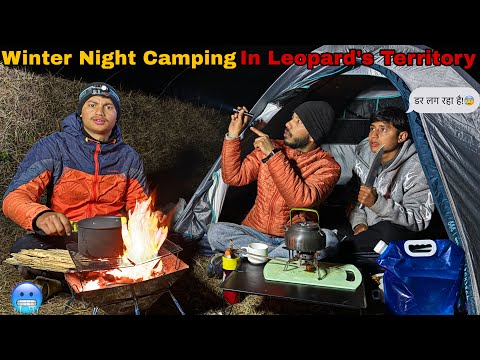 Night Camping In Full Risk Of Leopard | Group Camping And Cooking Chicken In Jungel | Winter Camping