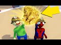 Baldi and Spiderman go MINING FOR GOLD In Human Fall Flat! (New Level)