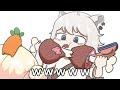 【手描き】肉がなくて困ってるねねの前で肉を食べるぼたん【獅白ぼたん/切り抜き/hololive/エビフライ】