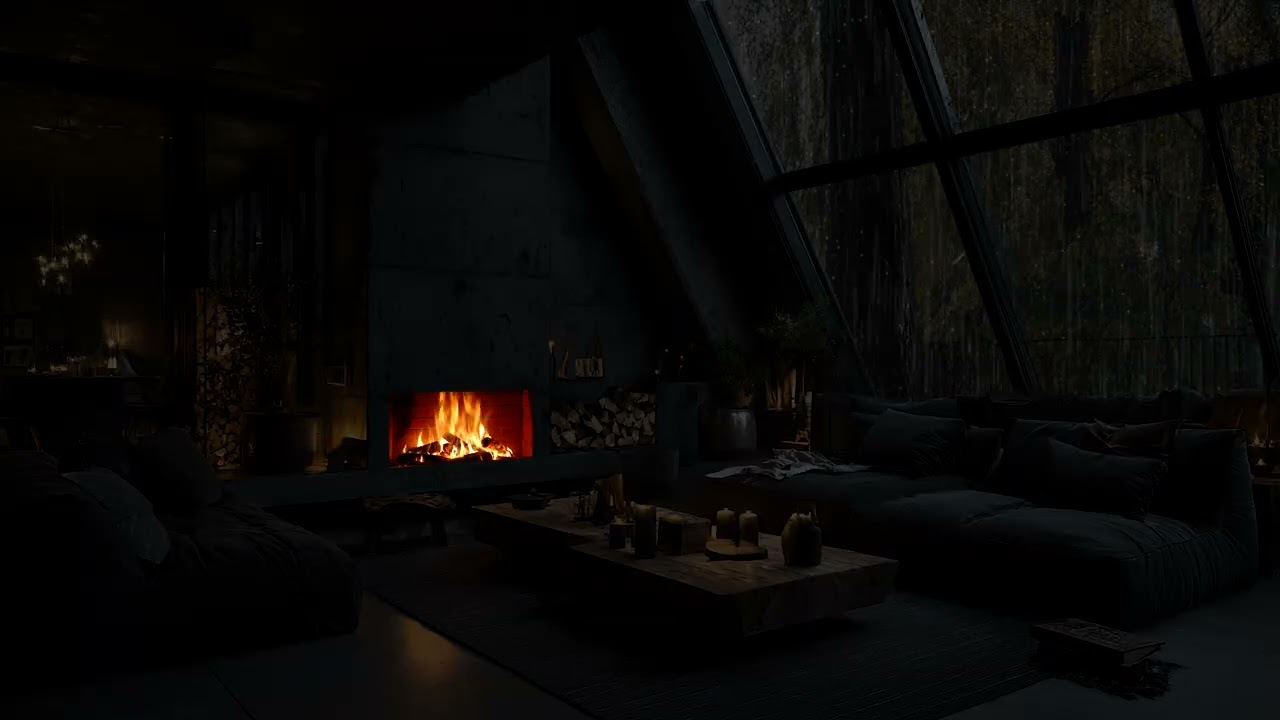 Cozy Cabin Rainstorm at Night | Soothing Nature Ambience for Sleeping and Mental Relaxation