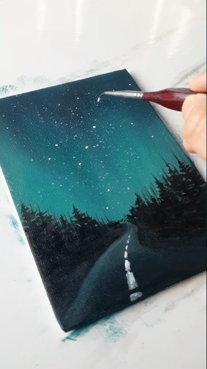 Pintando cielo nocturno en carretera