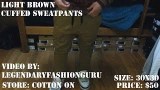 Bought A Pair Of Light Brown/Khaki Slim Fit Cuffed Sweatpants At Cotton On :)