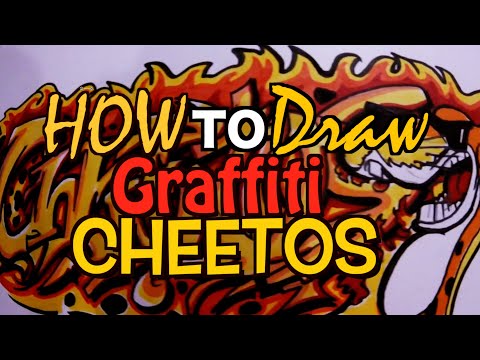 How To Draw Graffiti Cheetos "Flaming Hot" - YouTube