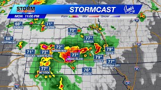 Severe storms expected across Nebraska Monday evening