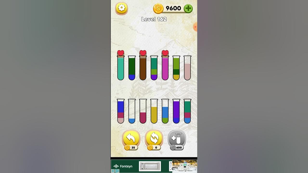How to complete normal mode 162 Level Bottle sort puzzle game 2023