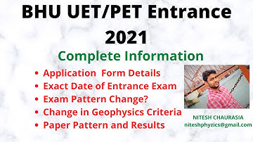 BHU MSc  Entrance 2021 Detailed Discussion (Exam Pattern, Application Fee, Results etc)