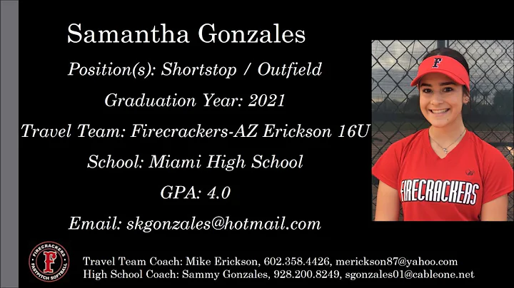 Samantha Gonzales Softball Skills Video - 2021 Sho...