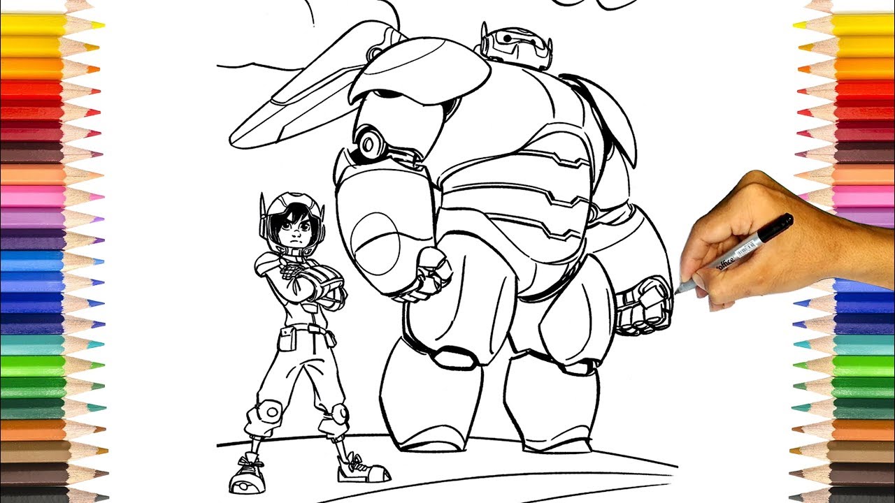 BAY MAX With HIRO | Big Hero 6 Coloring Pages For Kids - YouTube