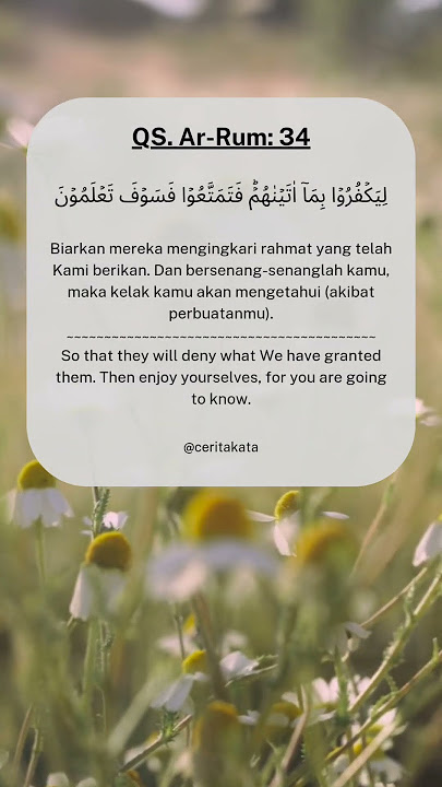 QS. Ar-Rum: 34 #kutipanalquran #dailyquran