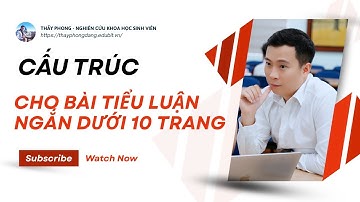 CẤU TRÚC CHO BÀI TIỂU LUẬN NGẮN DƯỚI 10 TRANG. #thayphongnckhsinhvien 