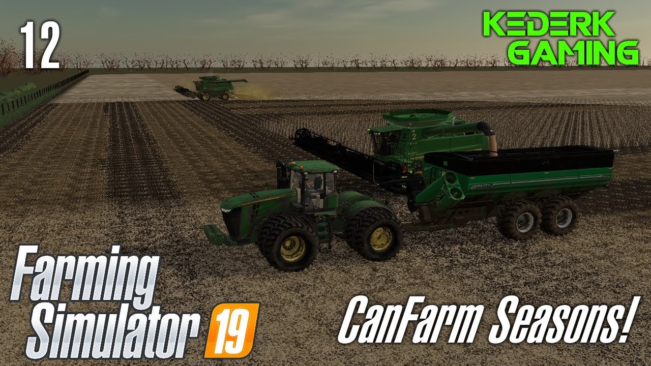 Large soybean field harvest!  - CanFarm #12 - FS19 Timelapse Seasons