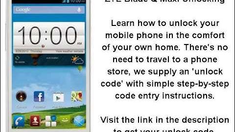 Unlock ZTE Blade Q Maxi - SIM Network Unlock PIN