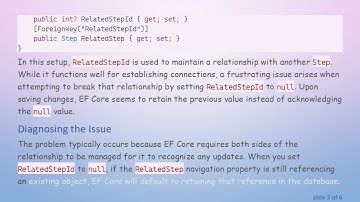How to Properly Handle Nullable Foreign Keys in EF Core: Setting RelatedStepId to NULL