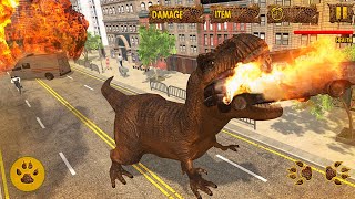 Dinosaur City Destruction Simulator Games: Dino Eat Goat People - Android iOS Gameplay screenshot 2