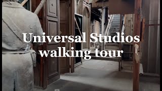 Universal Studio Backlot Tour Walking.  New York Street, Secret Hideaway, and movie sets