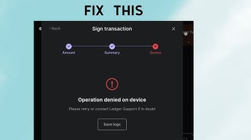 How to Fix "Operation denied on device" Error in ledger wallet