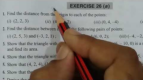 Exercise 26 ( Points and their coordinates in 3-Dimensions) / Class 11/ Mathematics/ ISC